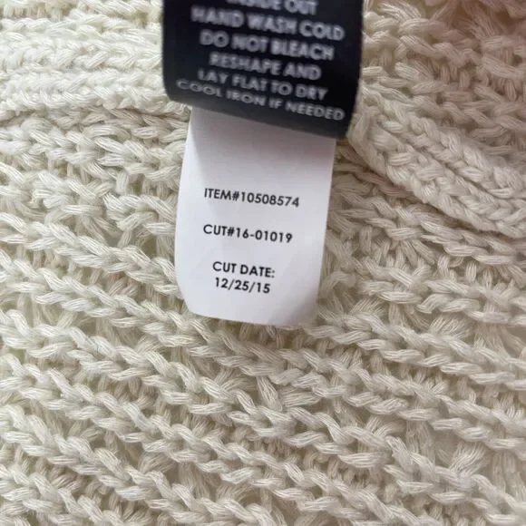 Torrid Sz 1X Cardigan Sweater Open Front Open Knit Fringe Oversized Boho Beige - Picture 10 of 10